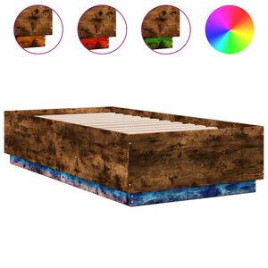 vidaXL Bettgestell mit LED R&auml;uchereiche 75x190 cm Holzwerkstoff