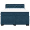 vidaXL Boxspringbett mit Matratze Blau 160x200 cm Samt