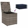 vidaXL Kissenbox mit Speicher Grau 50 x 50 x 50 cm Poly-Rattan