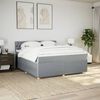 vidaXL Boxspringbett mit Matratze Hellgrau 180x200 cm Stoff