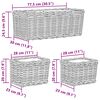 vidaXL Blumentopfkorb mit Speicher 3 pcs Braun Kubu Rattan