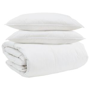 vidaXL Bettdecken Set mit Kissen 3 Stk. Wei&szlig; Daunenfeder