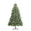 vidaXL K&uuml;nstlicher Weihnachtsbaum Gr&uuml;n 240 cm PVC und Metall