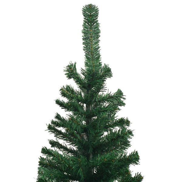 vidaXL Künstlicher Weihnachtsbaum mit Beleuchtung Kugeln L 240 cm Grün