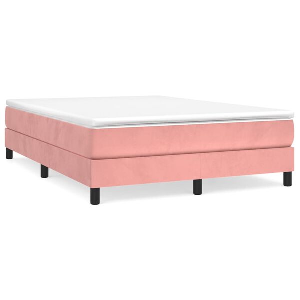 vidaXL Boxspringbettgestell Rosa 140x200 cm Samt