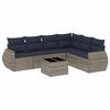 vidaXL 7-teiliges Gartensofa-Set mit Kissen, grau, Polyrattan