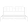 vidaXL Bettgestell mit Kopfteil Metall Wei&szlig; 180x200 cm