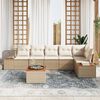 vidaXL Garten-Sofa-Set mit Kissen 7 pcs Beige und Creme Poly Rattan