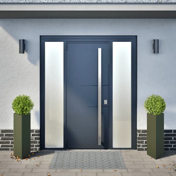 vidaXL Pflanzk&uuml;bel 2 Stk. Olivgr&uuml;n Dreieckig 30x26x75 cm Stahl