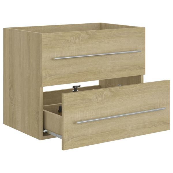 vidaXL Waschbeckenunterschrank Sonoma-Eiche 60x38,5x48cm Holzwerkstoff