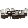 vidaXL Garten Essgruppe 7 pcs Braun Poly-Rattan