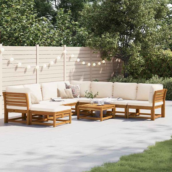 vidaXL 9-tlg. Garten-Lounge-Set mit Kissen Massivholz Akazie