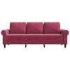 vidaXL 3-Sitzer-Sofa Weinrot 180 cm Samt