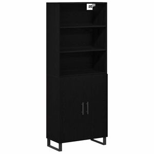 vidaXL Highboard 2 pcs Schwarz Eichen-Optik Holzwerkstoff