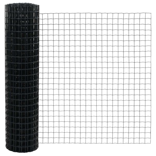 vidaXL Eurozaun Grau 1 x 25 m PVC-beschichtetes Eisen