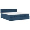 vidaXL Ottoman-Bett mit Matratzen Blau 200x200 cm Stoff