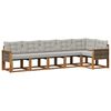 vidaXL Outdoor-Sofagarnitur mit Kissen 6 pcs Nat&uuml;rlich und Hellgrau