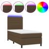 vidaXL Boxspringbett mit Matratze & LED Dunkelbraun 90x200 cm Stoff