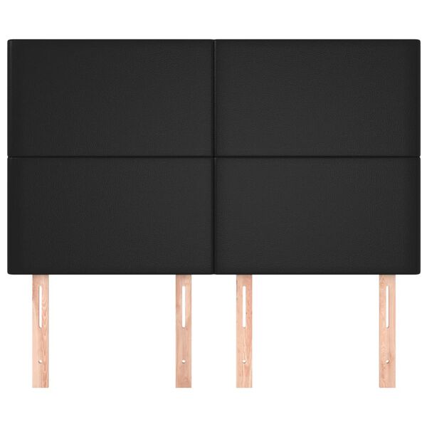 vidaXL Kopfteil Schwarz 144x5x118/128 cm Kunstleder