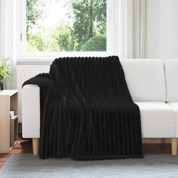 vidaXL Wohndecken 6 pcs Schwarz 200 x 150 cm Fleece