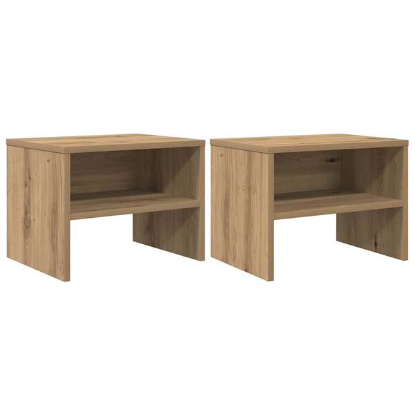 vidaXL Nachttisch 2 pcs Artisan-Eiche 40 x 40 x 30 cm Holzwerkstoff