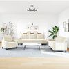vidaXL 3-tlg. Sofagarnitur mit Kissen Creme Samt