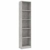 vidaXL B&uuml;cherregal 5 F&auml;cher Betongrau 40x24x175 cm Holzwerkstoff