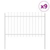 vidaXL Gartenzaun 9 pcs Wei&szlig; 15,3 x 1,2 m Pulverbeschichteter Stahl