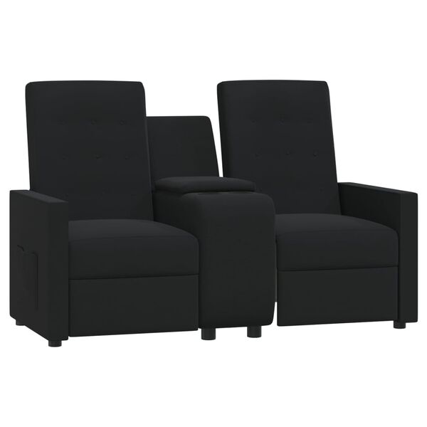 vidaXL Relaxsofa 2-Sitzer mit Getr&auml;nkehalter Schwarz Stoff