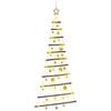 vidaXL H&auml;ngender Weihnachtsbaum mit Kugeln 150 cm 80 LEDs Warmes Wei&szlig;