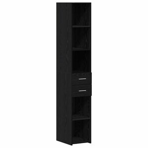 vidaXL B&uuml;cherregal Schwarz Eichen-Optik 30 x 42,4 x 185,2 cm