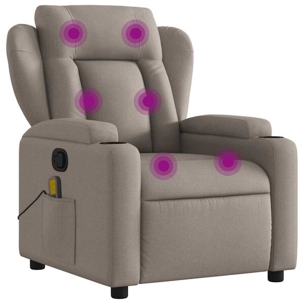 vidaXL Massage-Relaxsessel Taupe Stoff