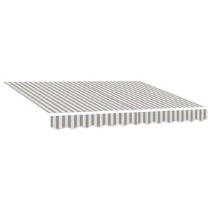 vidaXL Markisenersatzstoff Hellgrau und Wei&szlig; 329 x 245 cm Polyester