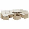 vidaXL Gartensofa-set 9 stk. Beige Poly-Rattan