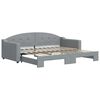 vidaXL Tagesbett Ausziehbar Hellgrau 90x200 cm Stoff