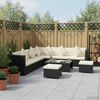 vidaXL 8-tlg. Garten-Lounge-Set mit Kissen Poly Rattan Schwarz