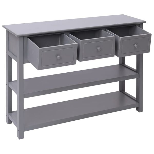 vidaXL Sideboard Grau 108x30x76 cm Massivholz Paulownia