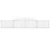vidaXL Gabionen mit Hochbogen 10 Stk. 400x30x60/80 cm Verzinktes Eisen