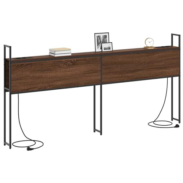 vidaXL Kopfteil mit Stauraum mit Ladestation Braun Eichen-Optik 180 cm