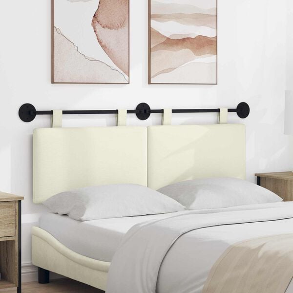 vidaXL H&auml;ngevorderseite Wandmontiert Creme 150 x 55 x 5 cm Cordstoff