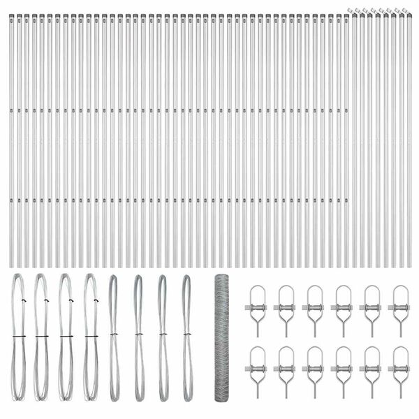 vidaXL Zaunpfosten Silber 100 x 1,4 m (36 mm Maschenweite) Stahl
