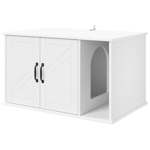 vidaXL Katzenhaus Wei&szlig; 85 x 55 x 50,5 cm Holzwerkstoff