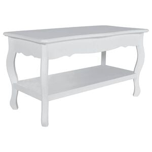 vidaXL Couchtisch mit Ablage MDF Wei&szlig;