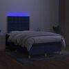 vidaXL Boxspringbett mit Matratze & LED Blau 120x200 cm Stoff
