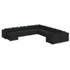 vidaXL 11-tlg. Garten-Lounge-Set mit Kissen Poly Rattan Schwarz