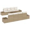 vidaXL Garten-Sofa-Set mit Kissen 8 pcs Beige und Creme Poly-Rattan