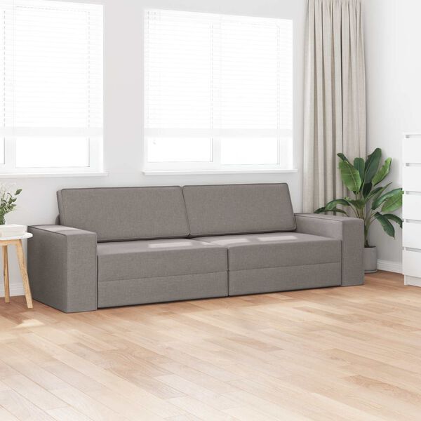 vidaXL Schlafsofa 200cm Taupe Stoff