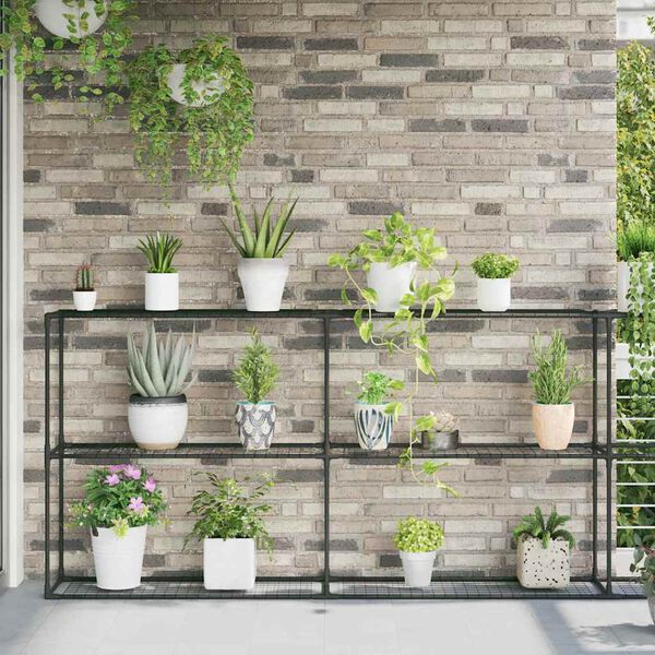vidaXL 3-st&ouml;ckiger Pflanzenst&auml;nder Schwarz 400 x 32 x 104 cm Stahl