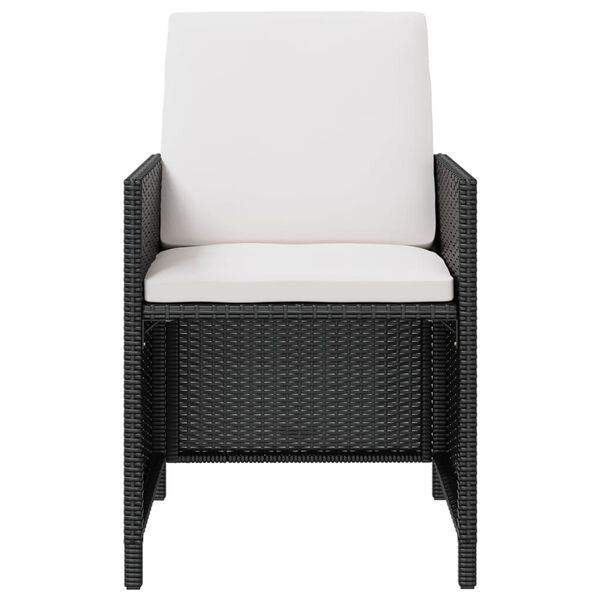 vidaXL 11-tlg. Garten-Essgruppe Poly Rattan Akazienholz Schwarz