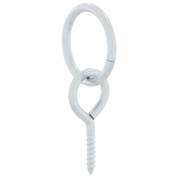 vidaXL Pferdeanbinderinge mit &Ouml;senschrauben 3 Stk. Silbern Stahl